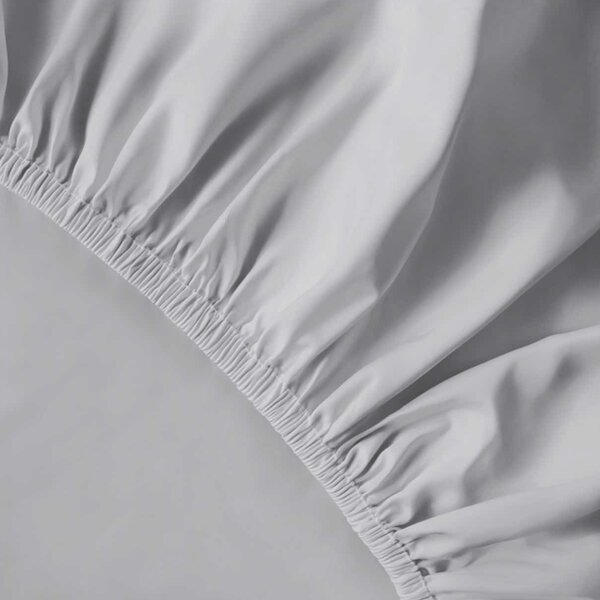 Prostěradlo SATIN stříbrná, 90x200 cm