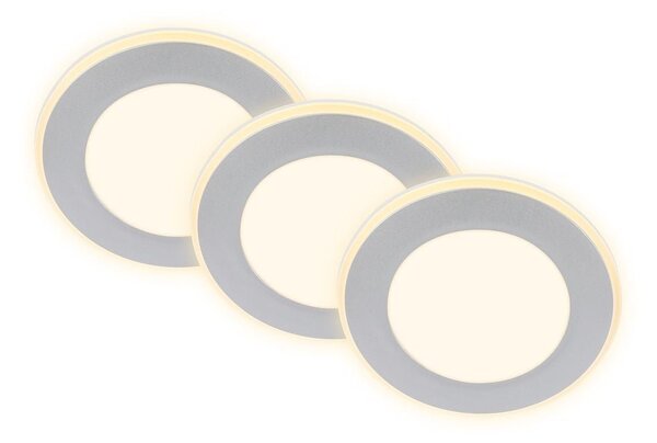 BRILO 7988034 Gima 3ks sada LED vestavné bodové svítidlo, 3 krokové ovládání, matný chrom - BRILO