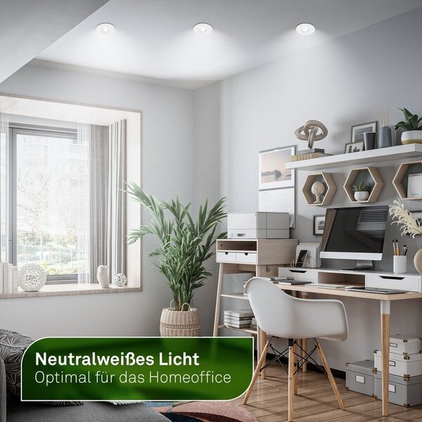 BRILO 7989036 3ks sada LED vestavné bodové svítidlo EEK A 90mm, nastavitelné, ploché, 2W, 4000K, bílé - BRILO