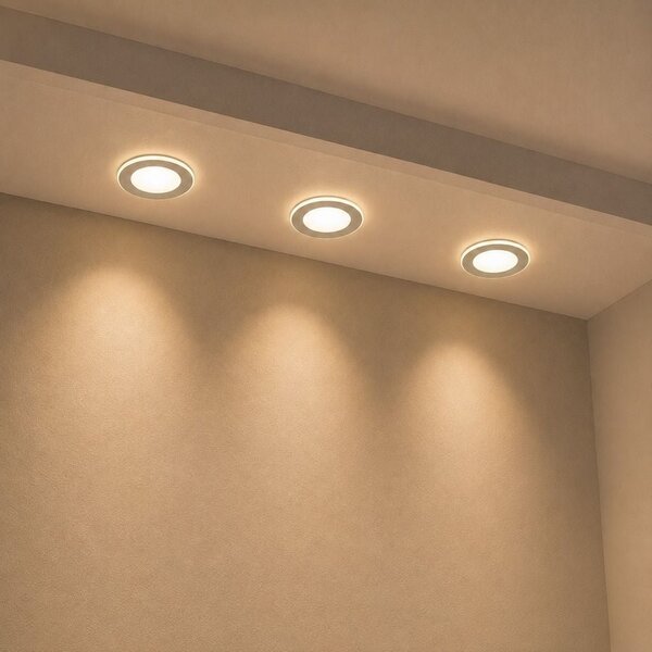 BRILO 7988036 Gima 3ks sada LED vestavné bodové svítidlo, 3 krokové ovládání, bílé - BRILO