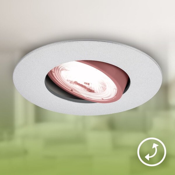 BRILO 7989034 3ks sada LED vestavné bodové svítidlo EEK A 2W, 230V, nastavitelné, ultraploché, 90mm, matný chrom - BRILO