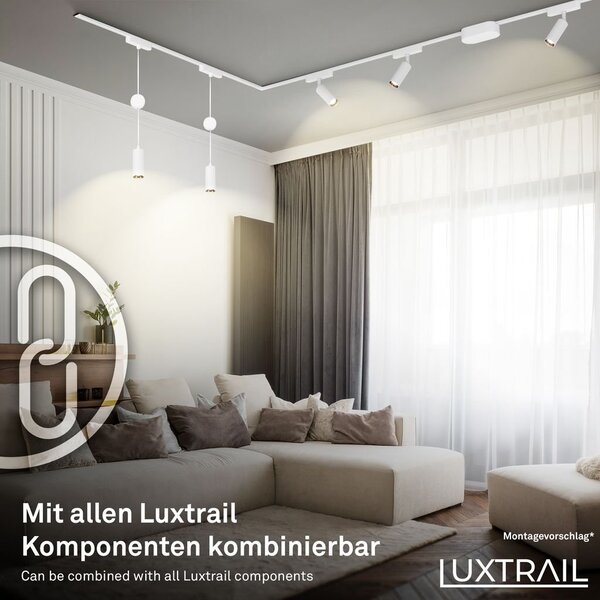 BRILO 8030016 LUXTRAIL lištový systém 48V, LED Tracklight, 5,5W, 720lm, nastavitelné, bílé - BRILO