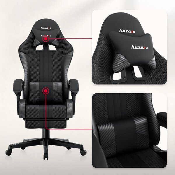 Herní židle Huzaro Force 4.7 Carbon Mesh černá
