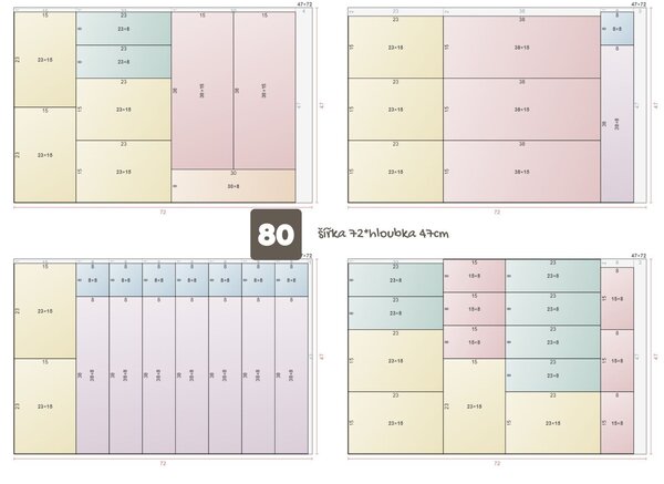 Organizér do šuplíku kuchyně i koupelny, příborník Rotho BASIC, mléčná (23x15)