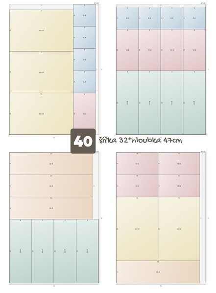 Organizér do šuplíku kuchyně i koupelny, příborník Rotho BASIC, mléčná (23x15)