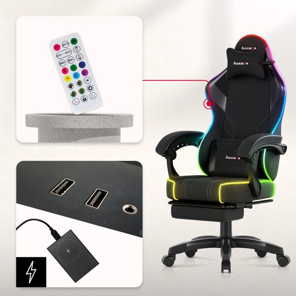 Herní židle Huzaro Force 3.7 RGB černá