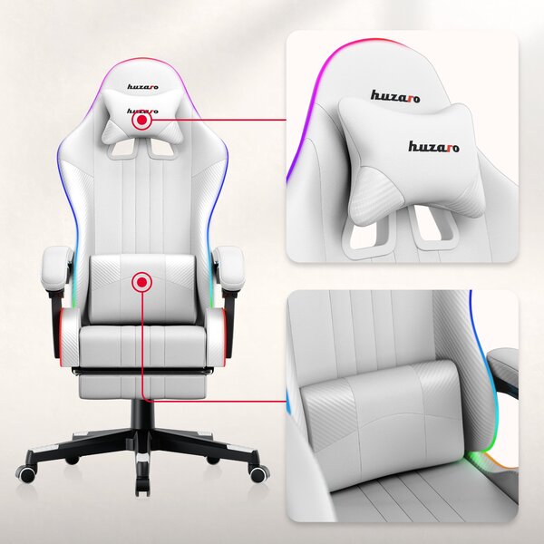Herní židle Huzaro Force 4.7 White RGB bílá