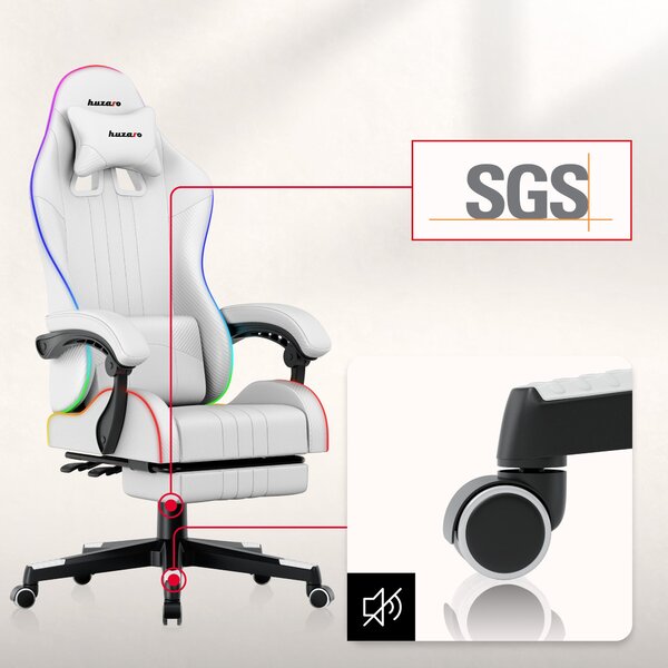 Herní židle Huzaro Force 4.7 White RGB bílá