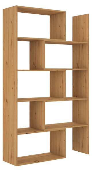 ADRK Designový regál na knihy s nastavitelnou šířkou KARMELO A 72-125, dub artisan