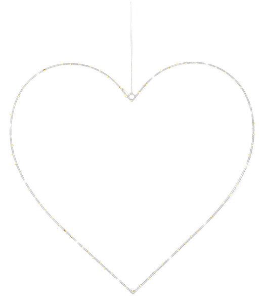 Sirius LED dekorace Liva Heart White 64cm (80 LED světel)