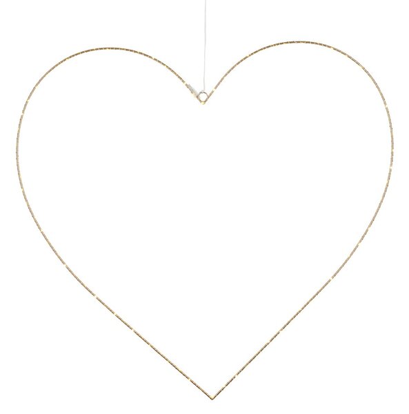 Sirius LED dekorace Liva Heart Gold 64cm (80 LED světel)