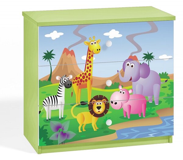Dětská komoda - safari Barva: bílá