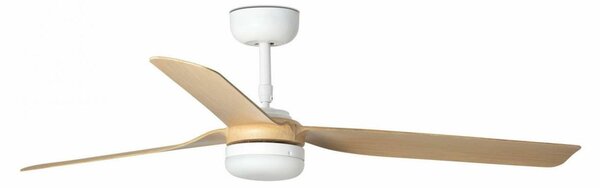 FARO PUNT M LED, bílá/světlé dřevo, stropní ventilátor s DC motorem