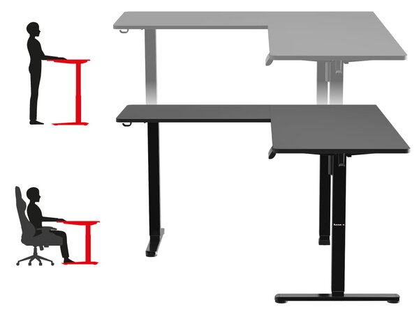 Elektrický rohový stůl Huzaro Hero 9.5 černý 160 cm