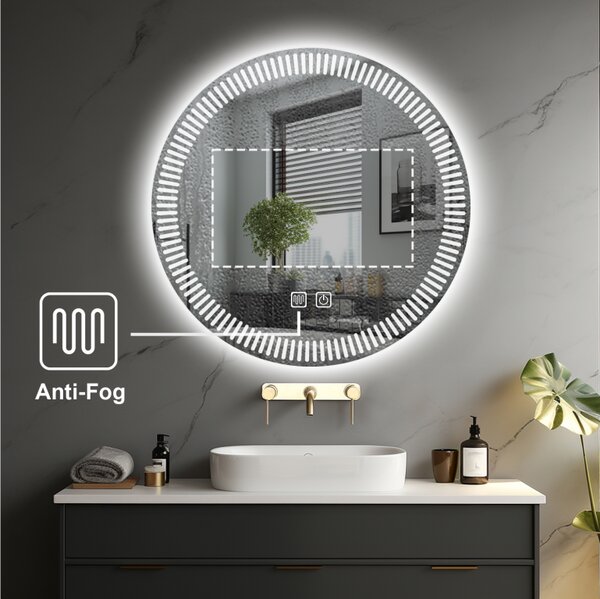 Kulaté LED koupelnové zrcadlo Ø70 s odmlžováním, infinity