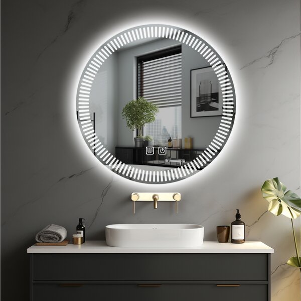 Kulaté LED koupelnové zrcadlo Ø70 s odmlžováním, infinity