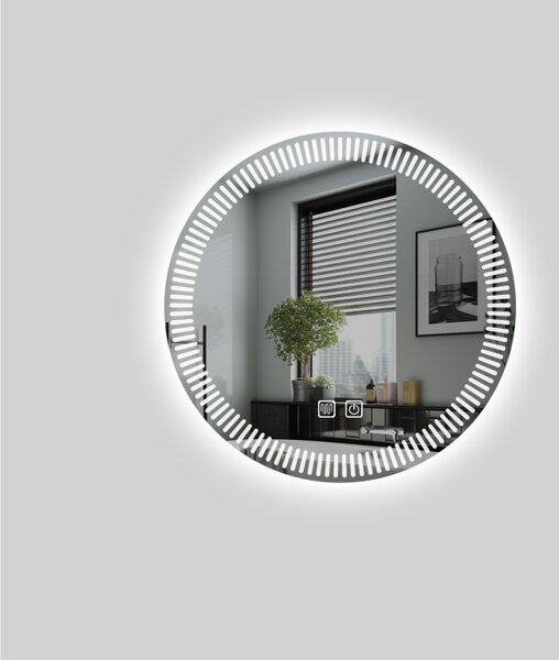 Kulaté LED koupelnové zrcadlo Ø70 s odmlžováním, infinity