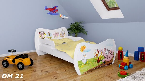 Happy Babies Dětská postel Dream - FARMA Velikost spací plochy: 180x90, Barva: modrá, Šuplík: ANO