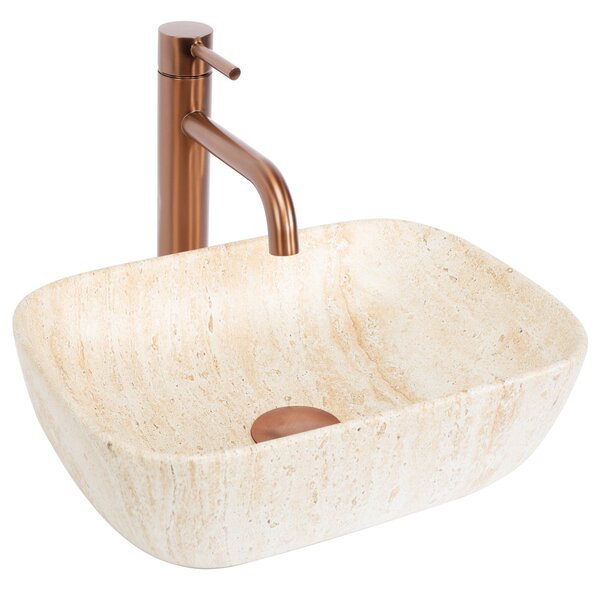 Rea Belinda Mini, umyvadlo na desku 360 x 255 x 115 cm, imitace kamene matná, REA-U4700