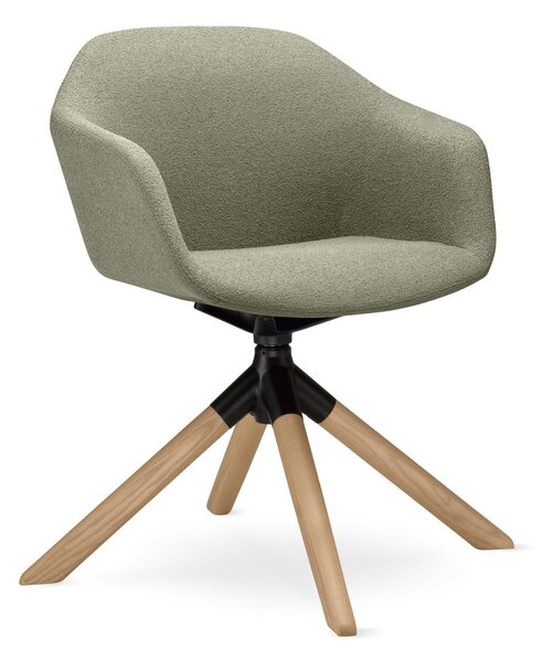 LD SEATING - Otočná židle RIVA RI-02,FW-BL s dřevěnou podnoží