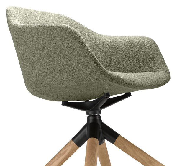LD SEATING - Otočná židle RIVA RI-02,FW-BL s dřevěnou podnoží
