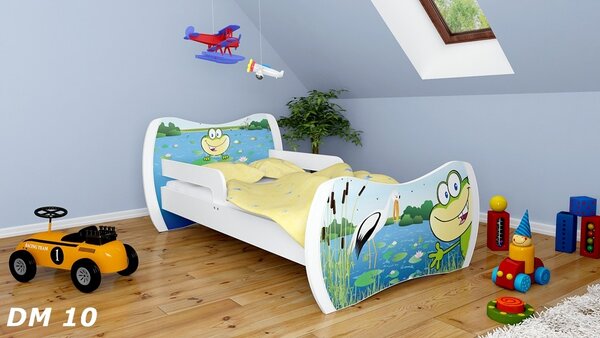 Happy Babies Dětská postel Dream - žabka a čáp Velikost spací plochy: 160x80, Barva: růžová, Šuplík: ANO