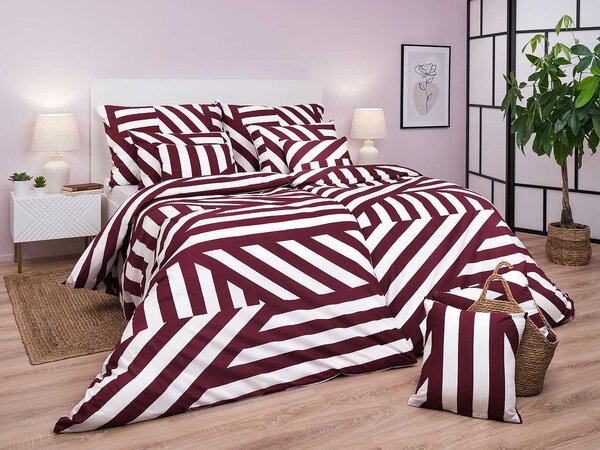 Povlečení bavlna Zebra bordó 140x200, 70x90 cm