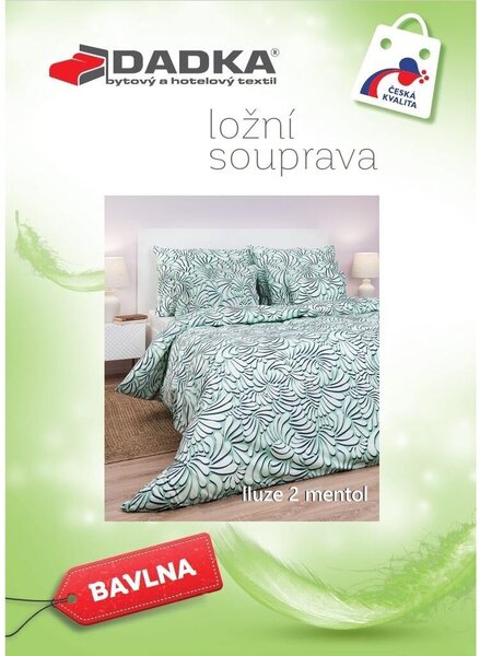Bavlněné povlečení Iluze 2 mentolové 140x200, 70x90 cm