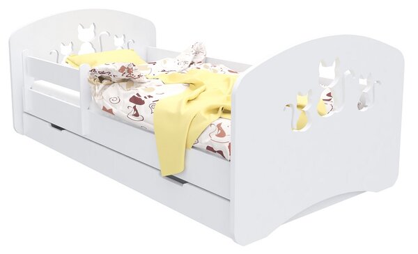 Happy Babies Dětská postel Happy Design - kočičky Velikost spací plochy: 180x90, Barva: šedá