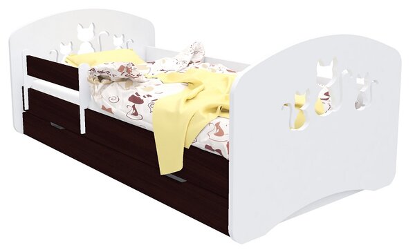 Happy Babies Dětská postel Happy Design - kočičky Velikost spací plochy: 180x90, Barva: šedá