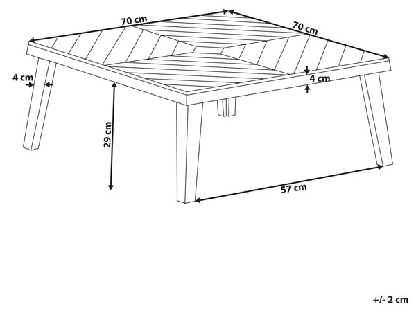 Zahradní konferenční stolek BARATTI 70 cm 70 cm Akáciové dřevo Hnědá