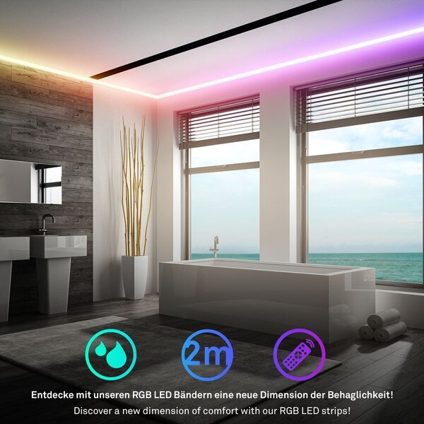 BRI 2166192 Pimp Your Stripe startovací sada LED pásek 2m, IP44 venkovní, RGB+W, dálkový ovladač - BRILONER