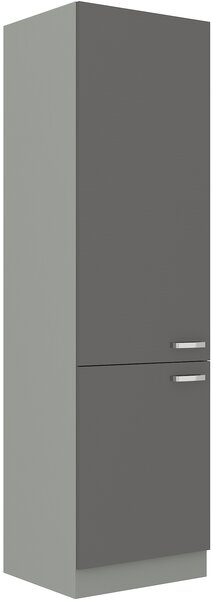 60 cm skříňka vysoká dvoudveřová Barevné provedení: Grey - Šedá / Šedý lesk