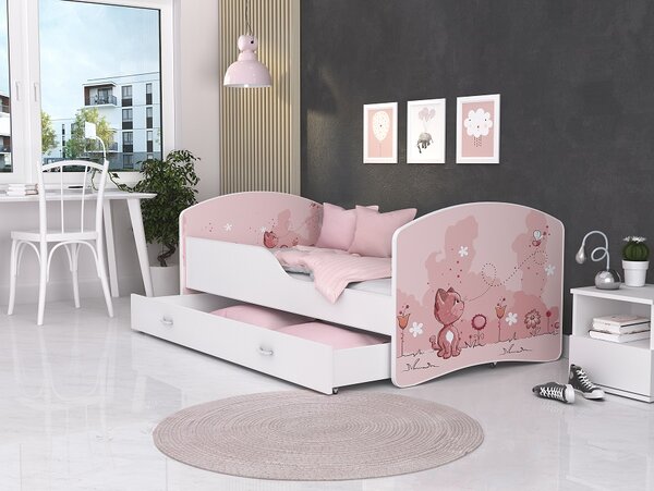 AJK Dětská postel Jan - kočička Velikost spací plochy: 160x80, Matrace: ne