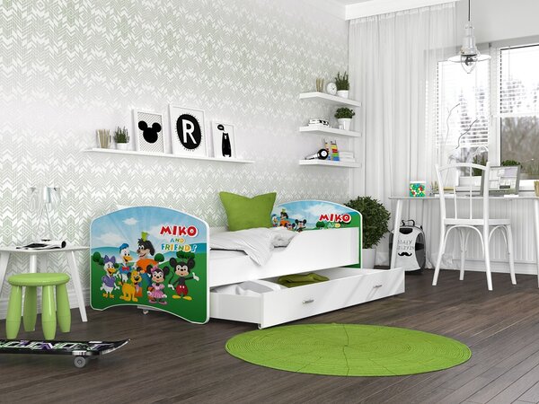AJK Dětská postel Jan - mickeyho klubík Velikost spací plochy: 180x80, Matrace: ano