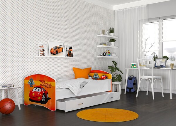 AJK Dětská postel Jan - racing cars Velikost spací plochy: 160x80, Matrace: ne