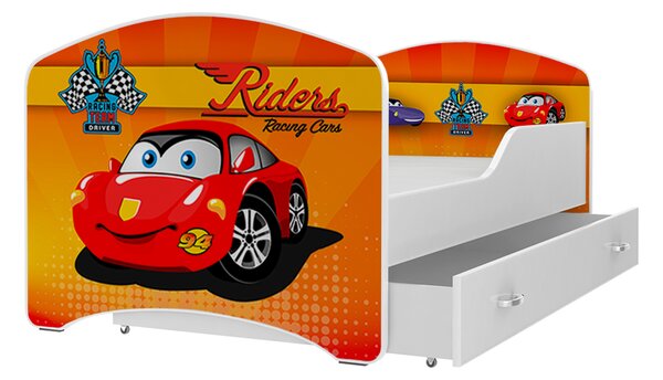 AJK Dětská postel Jan - racing cars Velikost spací plochy: 160x80, Matrace: ne