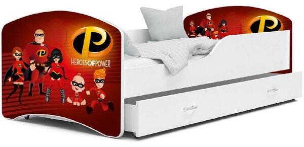AJK Dětská postel Jan - superhrdinové Velikost spací plochy: 160x80, Matrace: ne