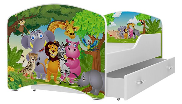 AJK Dětská postel Jan - safari Velikost spací plochy: 180x80, Matrace: ne