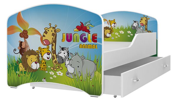 AJK Dětská postel Jan - zvířátka v jungli Velikost spací plochy: 160x80, Matrace: ne
