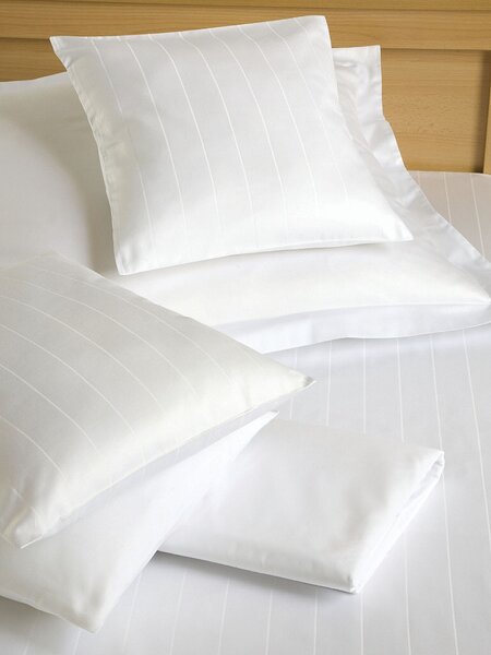 Povlečení atlas grádl Polycotton bílý pruh 140x200, 70x90 cm