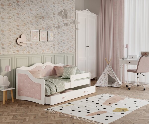 AJK Dětská postel Lili - růžová s krystalky Velikost spací plochy: 160x80