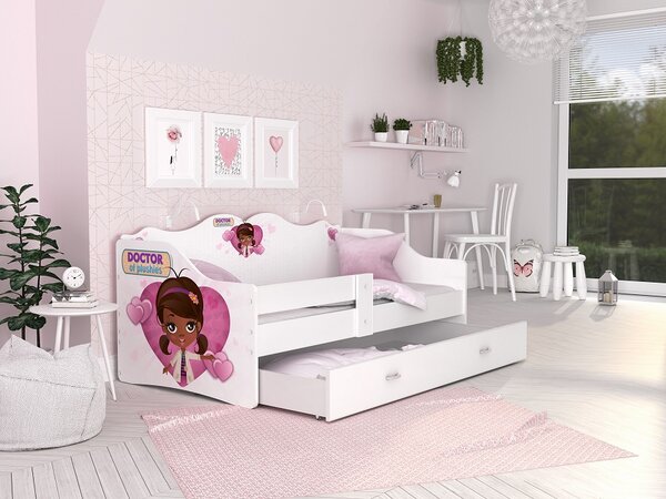 AJK Dětská postel Lili s obrázkem - doktorka plyšáková Velikost spací plochy: 180x80