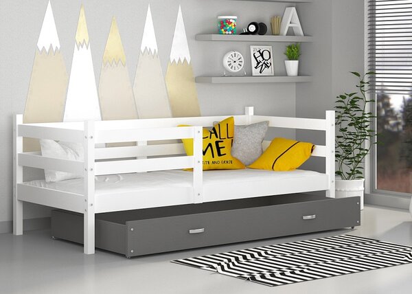AJK Dětská postel Melanie P MDF Velikost spací plochy: 160x80, Barva: bílá, Barva šuplíku: bílá