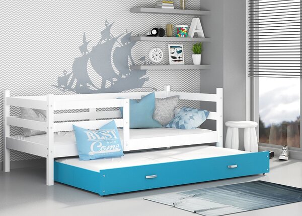 AJK Dětská postel Melanie P2 MDF Velikost spací plochy: 190x80, Barva: bílá, Barva šuplíku: bílá