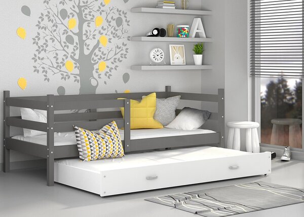 AJK Dětská postel Melanie P2 MDF Velikost spací plochy: 190x80, Barva: bílá, Barva šuplíku: bílá