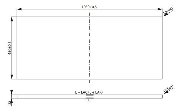 Cersanit City, pultová deska 105x45x2,5 cm, dub, S584-030