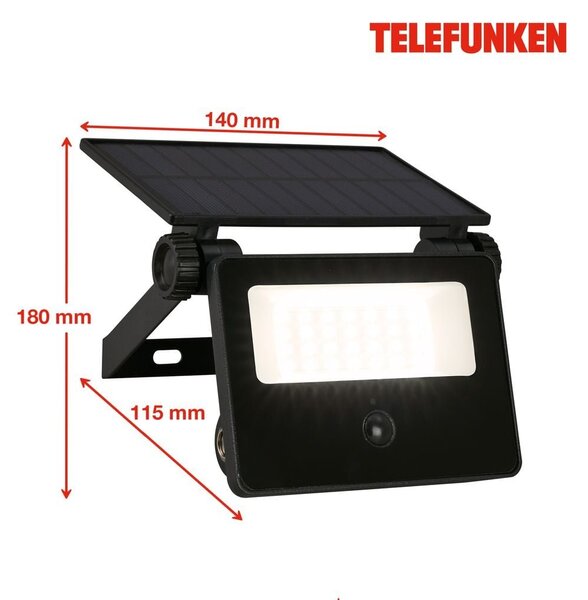 TF 322605TF TELEFUNKEN LED bodové svítidlo solární, pohybové čidlo, soumrakový senzor - BRILONER