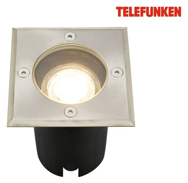 TF 322802TF TELEFUNKEN venkovní svítidlo do země, vodotěsné IP67, tvrzené sklo, GU10 patice, hranaté - BRILONER