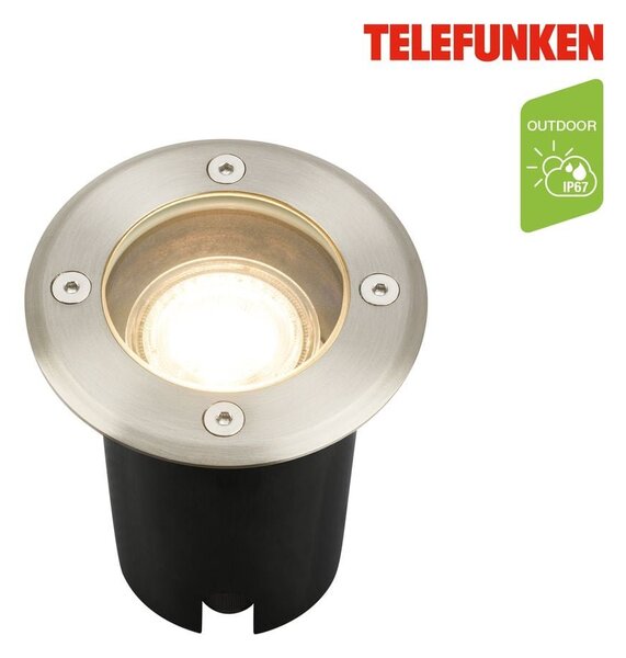 TF 322702TF TELEFUNKEN venkovní svítidlo do země, vodotěsné IP67, tvrzené sklo, GU10 patice, kruhové - BRILONER